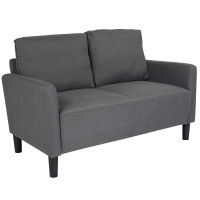 Flash Furniture SL-SF918-2-DGY-F-GG Washington Park Upholstered Loveseat in Dark Gray Fabric
